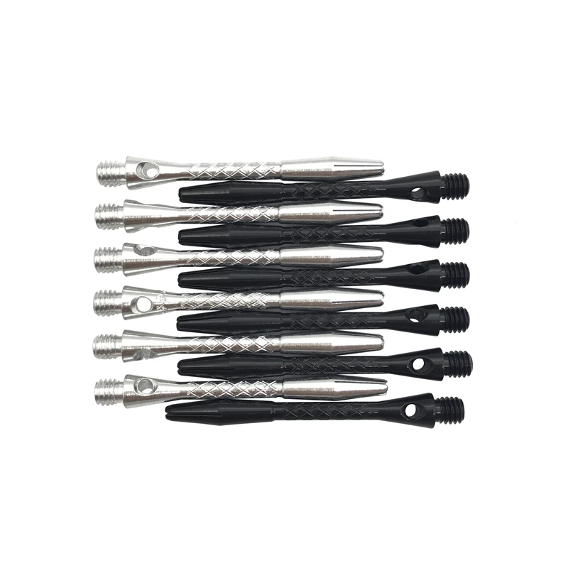 Yernea High-quality 6Pcs/Lot Darts Shaft Aluminium Alloy Material 45mm Shafts Silvery White and Black Two Colour