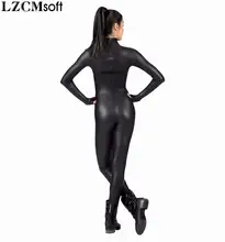 Women Metallic Long Sleeve Catsuit #4