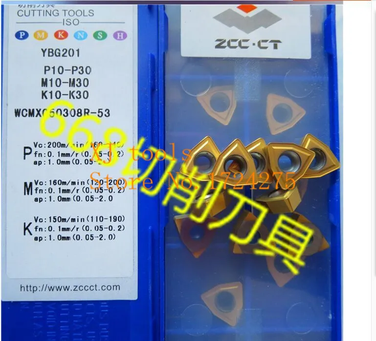 

Free Shipping 10pcs/lot U drill blade WCMX050308R-53 YBG201 Cemented Carbide Cutting tools turning insert