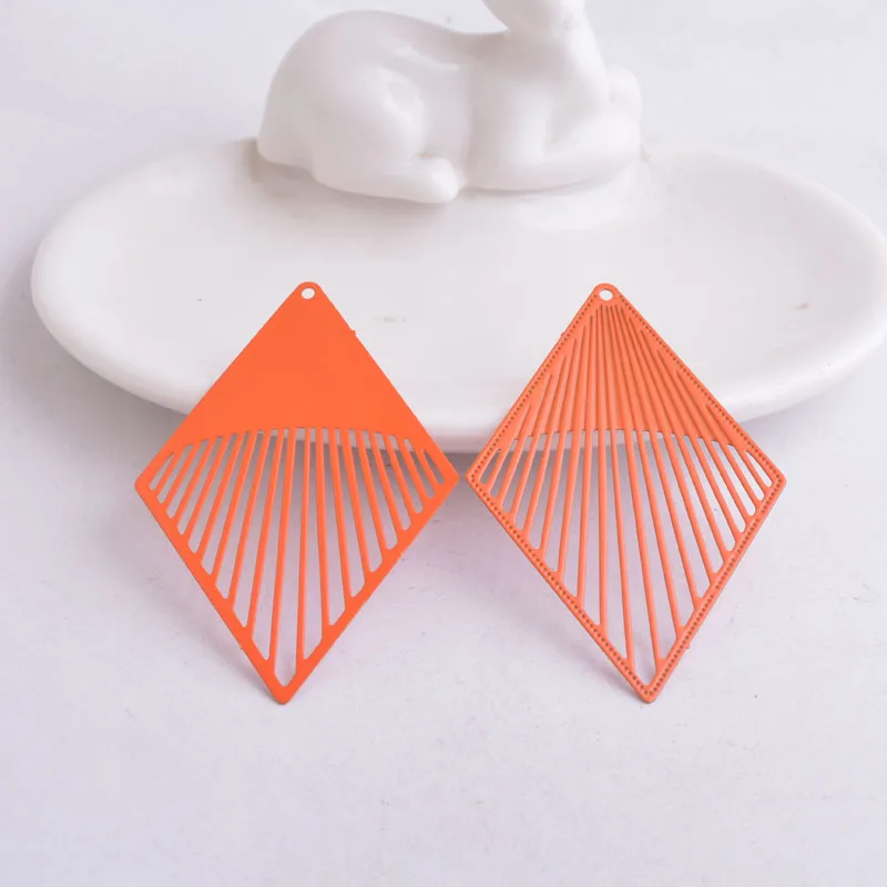 30 Stück AB3484 38*61mm Rhombus-Anhänger Gelbe Anhänger Ohrring-Zubehör für Schmuckherstellung Ohrringe DIY – Detail 7