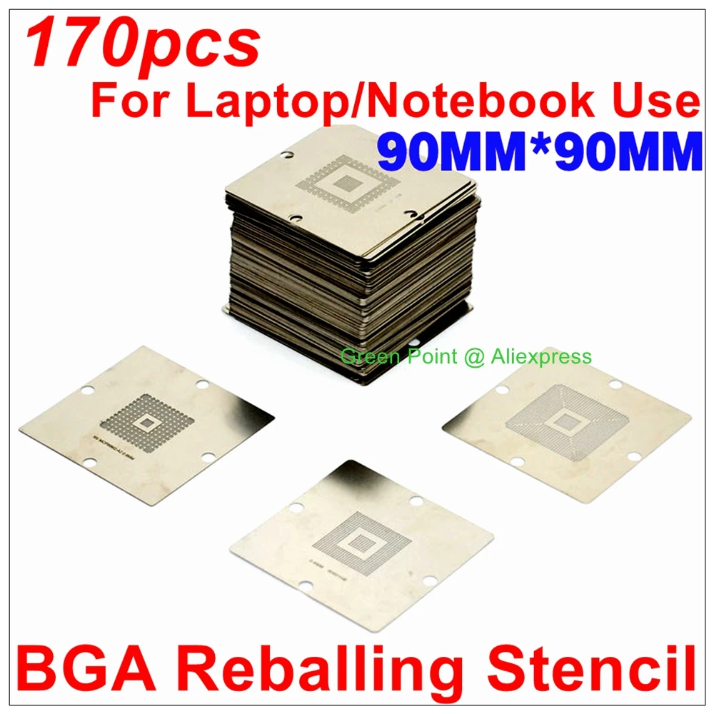 170 pcs BGA Reballing Stencil Kit For Laptop Notebook Universal Universal Reballing Mesh Reflow Station Tools Kit