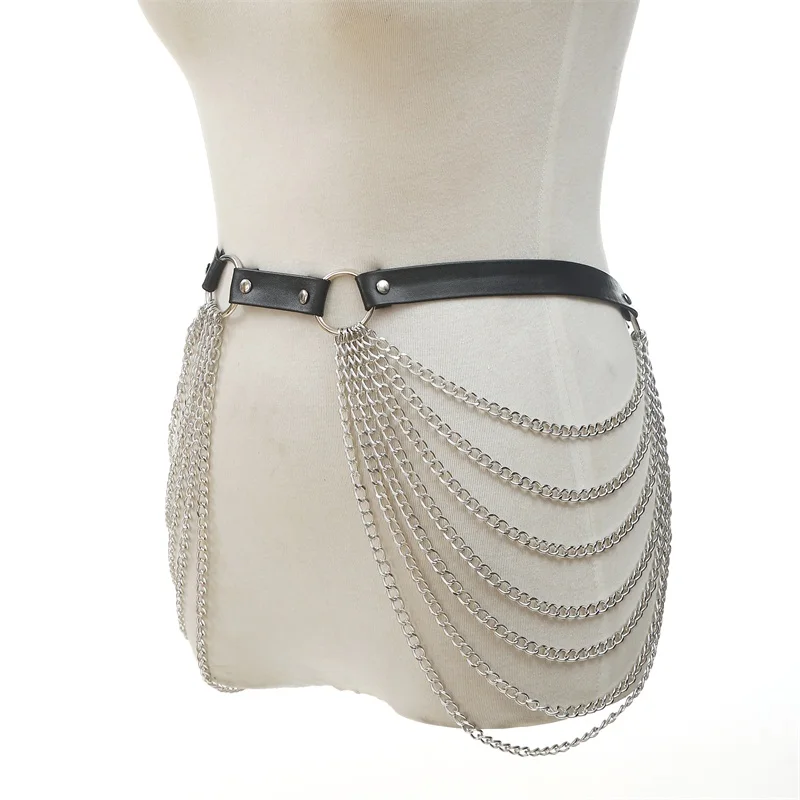 Punk Leather Body Chain Belt  Goth Waist Chain For Women  Body Harness Festival Rave Outfit Gothic Accessories