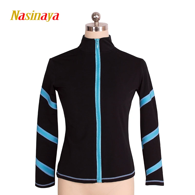 Figure Skating Suit Zipper Top Girl Training Patinaje Skating Gymnastics Embroidery Suit