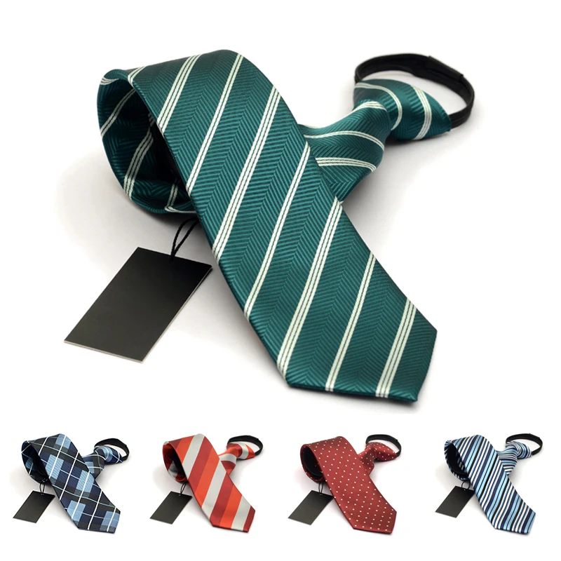 

High-quality Fashion 7cm Ties for Wedding Zipper Tie Men's Casual Necktie Brand Neckties Easy to Pull Microfiber Slim Ties Gift