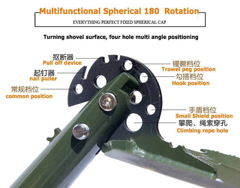 Imagem -06 - Militar Chinesa Dobrável Portátil Multifuncional Camping Caça Edc pá de Sobrevivência ao ar Livre Machado Multi Ferramentas Wjq308 pá