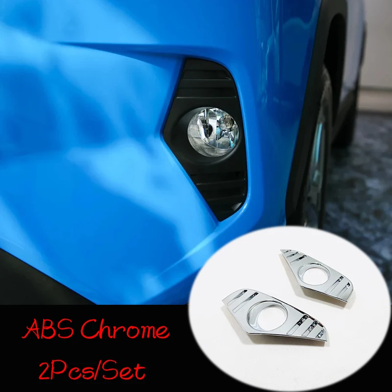 

For Toyota RAV4 2019 ABS Chrome Car Front fog lampshade Cover Trim Sticker car accessories styling 2pcs