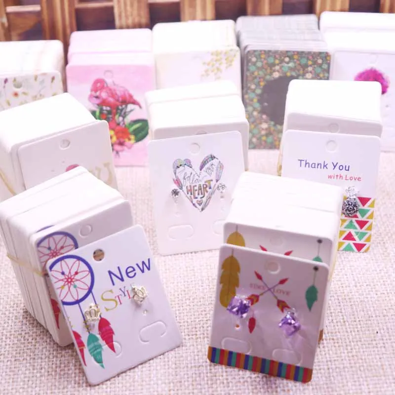 100Pcs Jewelry Display Card Earring 4x5cm earring card Hang Tag card DIY jewelry stud earring package cards