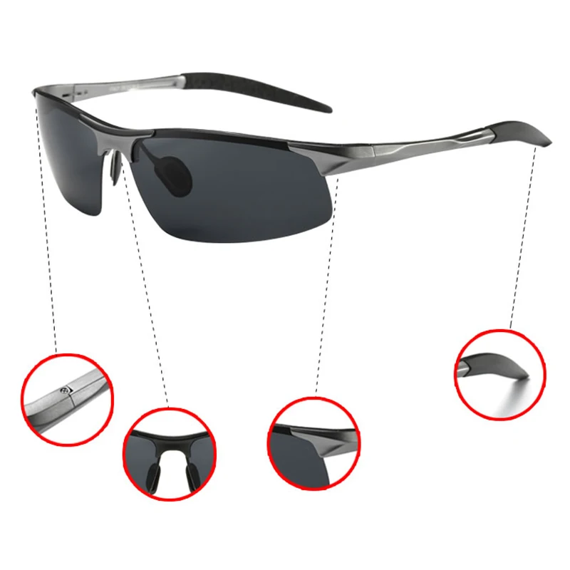 2020 Aluminum Magnesium Spring Hinges Women Men Cool Polarized Sunglasses UV400 Driving Oculos Sun Glasses With Original Box