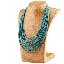 boho Bohemia beads layered necklaces women party club wear acrylic alloy nickel free fj758