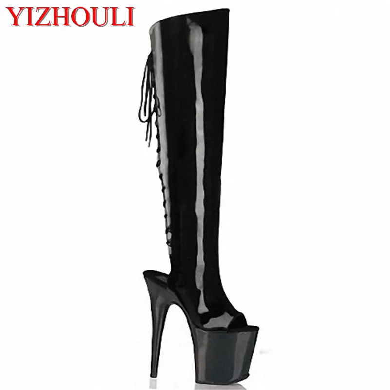 20cm Star performance shoes nightclub, brilliant dancer, catwalk shows large base high-heeled Dance Shoes