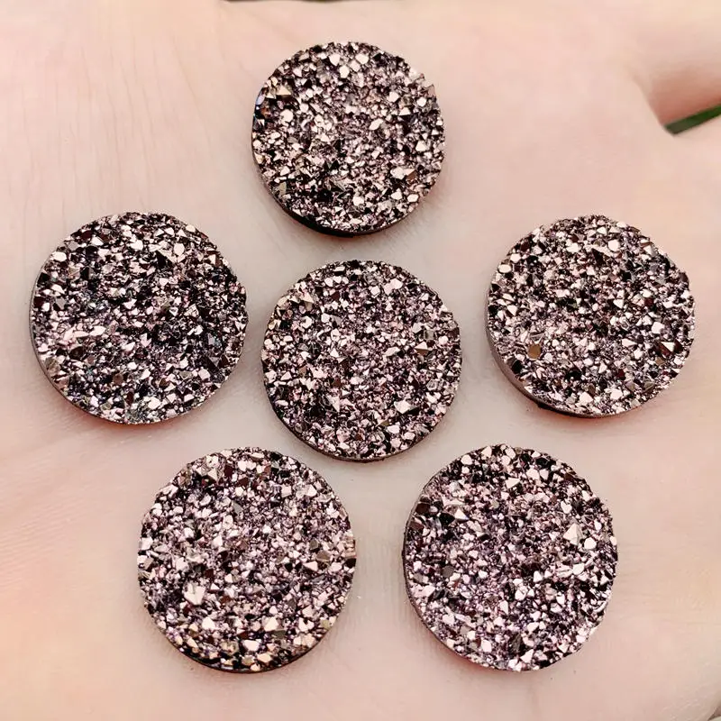 New Fashion 20mm 15pcs/Lot AB Colors Natural ore Style Flat back Resin Cabochons For Bracelet Earrings accessories -A58
