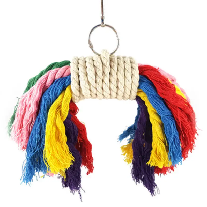 JX-LCLYL Colorful Parrot Swing Bird Toy Parakeet Cockatiel Budgie Rope Harness Cage Toys