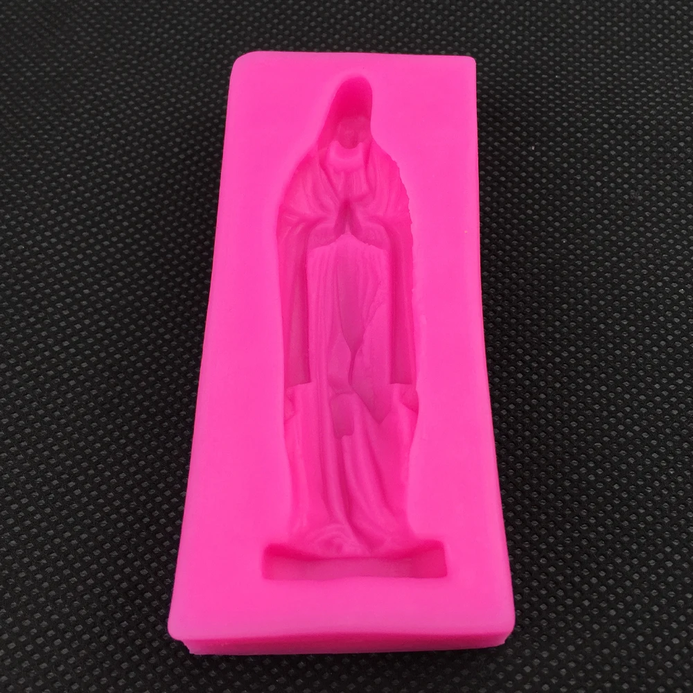 Virgin Mary shaped 3D fondant cake silicone mold for soap polymer clay molds chocolate pastry candy making decoration tools 0235