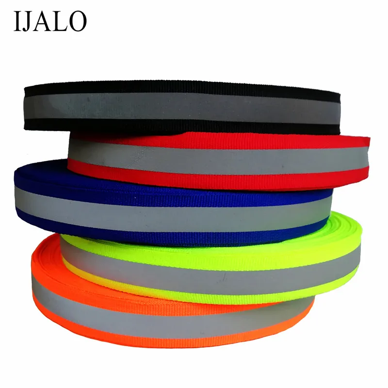 Reflective Warning Tape Reflective Tape Fabric Ribbon Webbing Tape Cloth Strip Edging Braid Trim Sew On Tape Garment Accessories