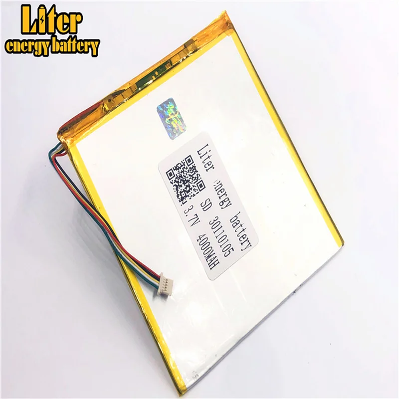 1.0 MILÍMETROS 5pin conector 30110105 3.7 v 4000 mah lipo bateria em Baterias recarregáveis com capacidade total de tablet pc
