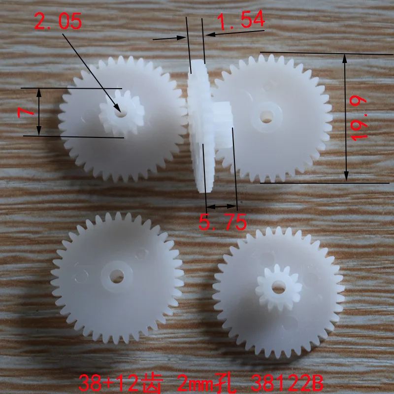 10/100pcs 38+12T 2.1 hole 0.5M plastic gears dron rc car plane robot kids toys for boys diy baby accessories montessori GP38122B