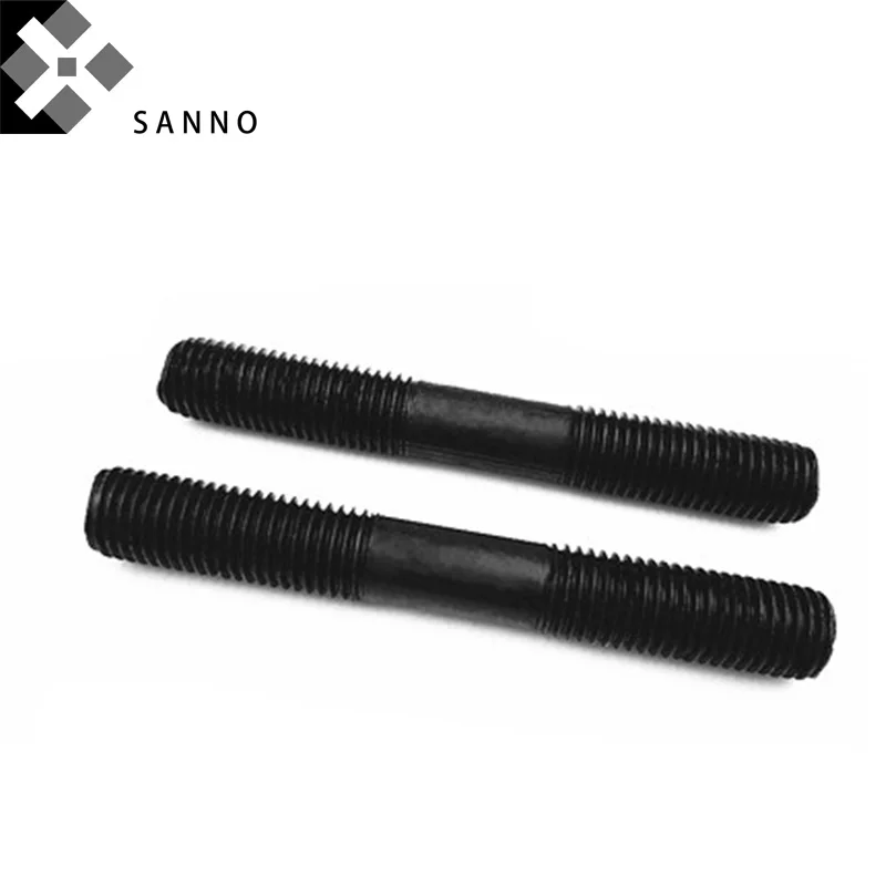 20pcs 4.8 Grade GB901 Black Double End Thread Stud Rods  M12X40 - M12X200 Metric Steel Threaded Rods Bolts