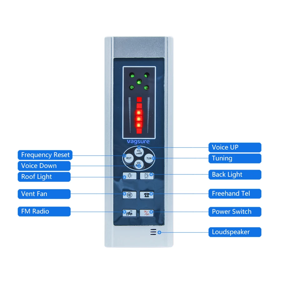 Ventilador Digital de Radio FM para ducha, altavoz con Panel de Control por ordenador, accesorios para cabina de ducha, 20x6,5 cm