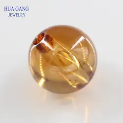 Full Hole CZ Beads Champagne Stone Cabochon Cut Synthetic Gems Cubic Zirconia Bead For Jewelry Making Size 6mm~12mm Wholesale