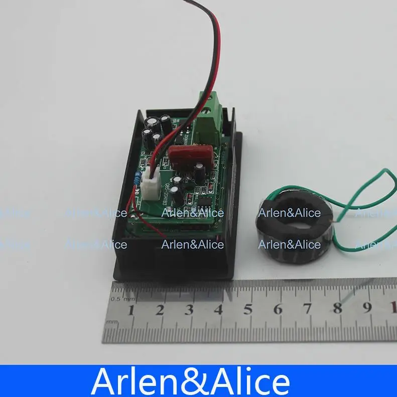 Doppio Display Lcd Misuratore di Tensione E Corrente Blu Retroilluminazione Del Pannello Voltmetro Amperometro Range Ac 80-300V 0-99.9A Nero