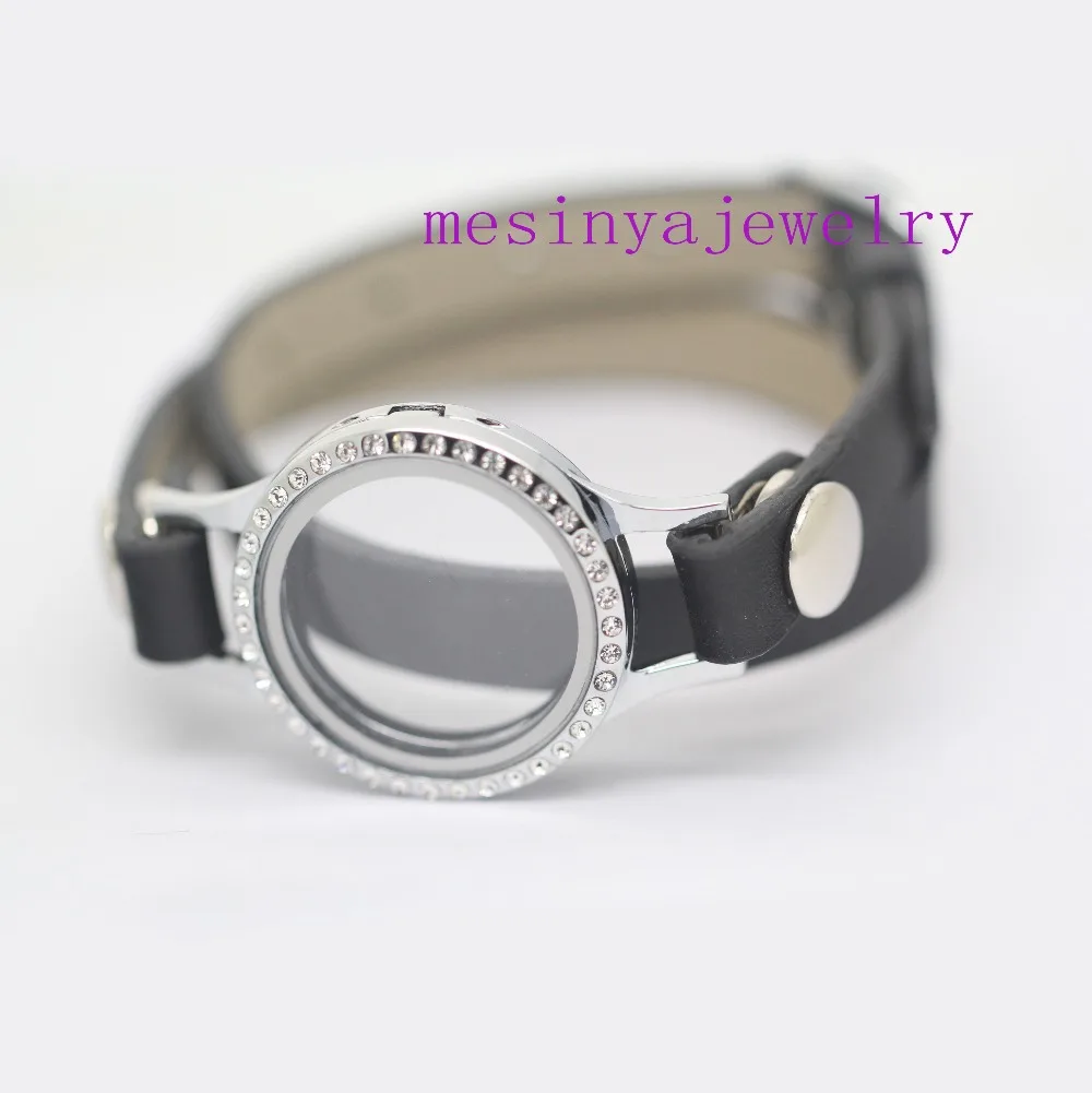 

10pcs 30mm CRYSTAL magnet Floating charm memory living glass locket black bracelet ,charms not included