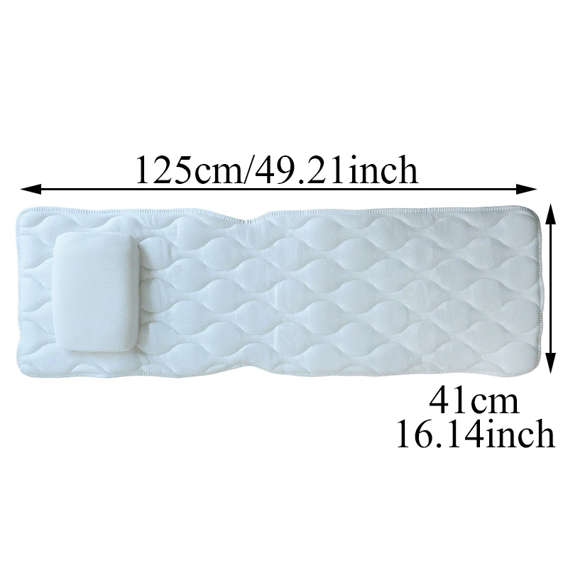 Long Bath Pillow SPA Bath Tub Mat Non-slip Bath Cushion Bathtub Mat Neck Cushion Headrest Bathroom Accessories Dropshipping