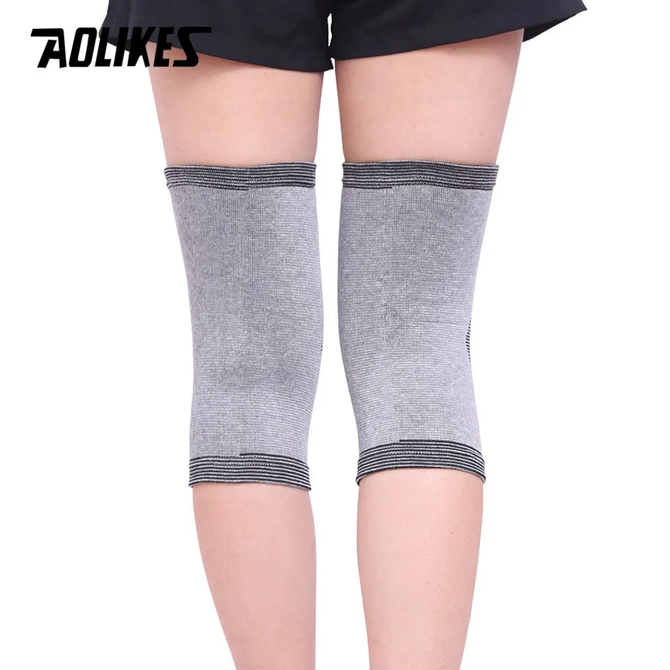 AOLIKES 1Pair Elasticated Knee Pads Knee Support Brace Leg Arthritis Injury GYM Sleeve Elasticated Bandage Ankle Brace Support