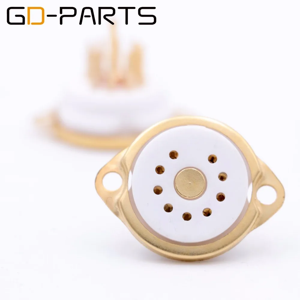 GD-PARTS High End Gold Plated 9pin Ceramic Tube Socket for 12AX7 6DJ8 E88CC ECC82 ECC83 EL84 6922 12BH7 12AU7 12AT7 HIFI DIY