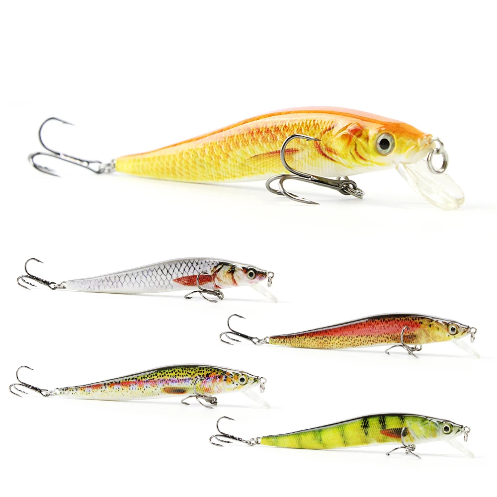 Agoie 9cm/6.5g Popular Minnow Fishing Lure Top Quality Fishing Bait 3D Eyes Crankbait Dynamic Fish Wobbler Tackle Pesca