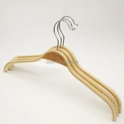 38cm Wood Coat Hangers Non-Slip Design Clothing Hanging Rack Trousers Skirt Drying Hangers Coats Jackets Clothes Display 5 Pcs