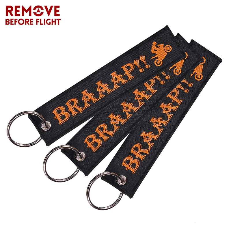 1PC Motorcycle Keychain Car Accessories Woven BRAAAP Key Chain for Keys Key Ring llaveros FOBS OEM ATV READY TO RACE Key Ring