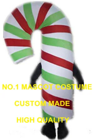 cheap promotion Christmas candy cane mascot costume for adult to wear for sale cartoon holiday food theme carnival dress 2593