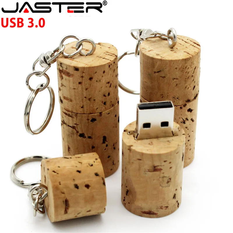 

JASTER USB 3.0 Wooden cork USB flash drive wood bottle plug pendrive 4GB 8GB 16GB 32GB 64GB pen drive keychain Logo customized