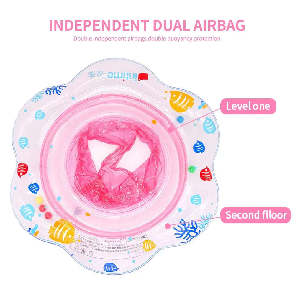 Baby Swimming Ring Float with Double Airbag Safety Seat Inflatable Infant Swim Ring Toy Kid Pool Bathtub Accessories Water Sport