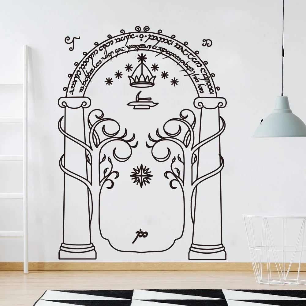 

Lord Of Rin Wall Decal Bedroom Living Room Film Movie Lord Mines of Moria Door LOTR Wall Sticker Vinyl Decor Boy Room