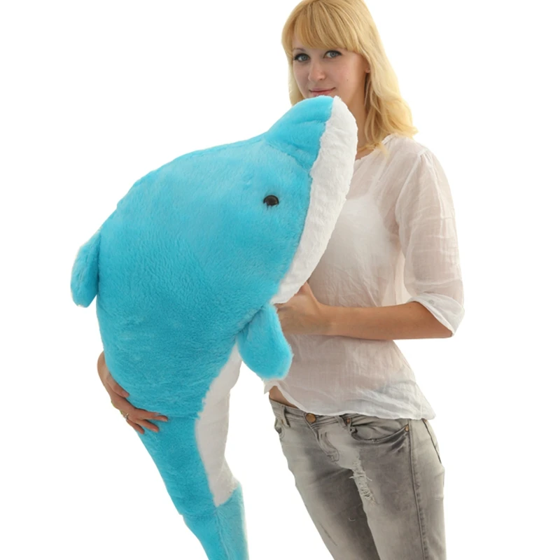 Promotion Large Lovers Dolphins Plush Toy Kawaii Animals Doll Cute Doll Pillow Girl Birthday Gift 55inch 140cm