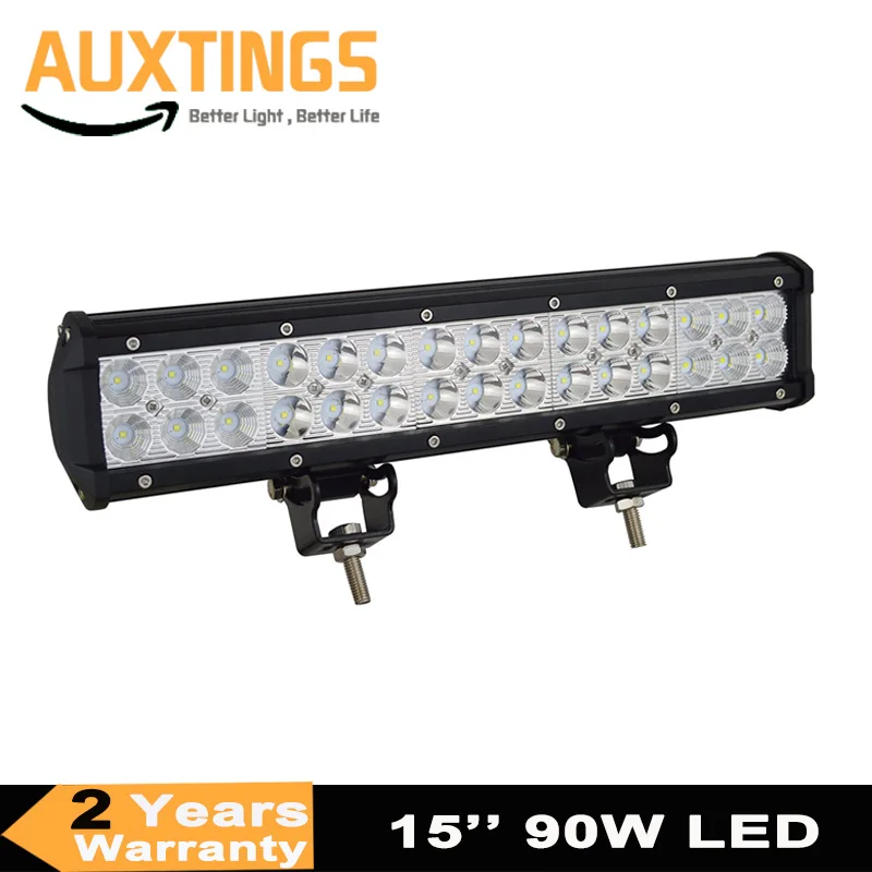 

15inch 90w combo beam dual row 4x4 led work light bar offroad driving light FOR Car SUV,ATV,PICKUP TRUCK BOAT