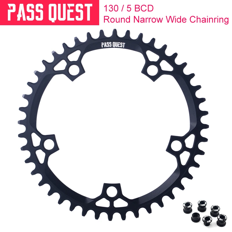 130mm BCD Narrow Wide Round Chain Ring MTB Road Bike Bicycle Chain Wheel 42T 44T 46T 48T 50T 52T 54T Light Weight  Bike Parts