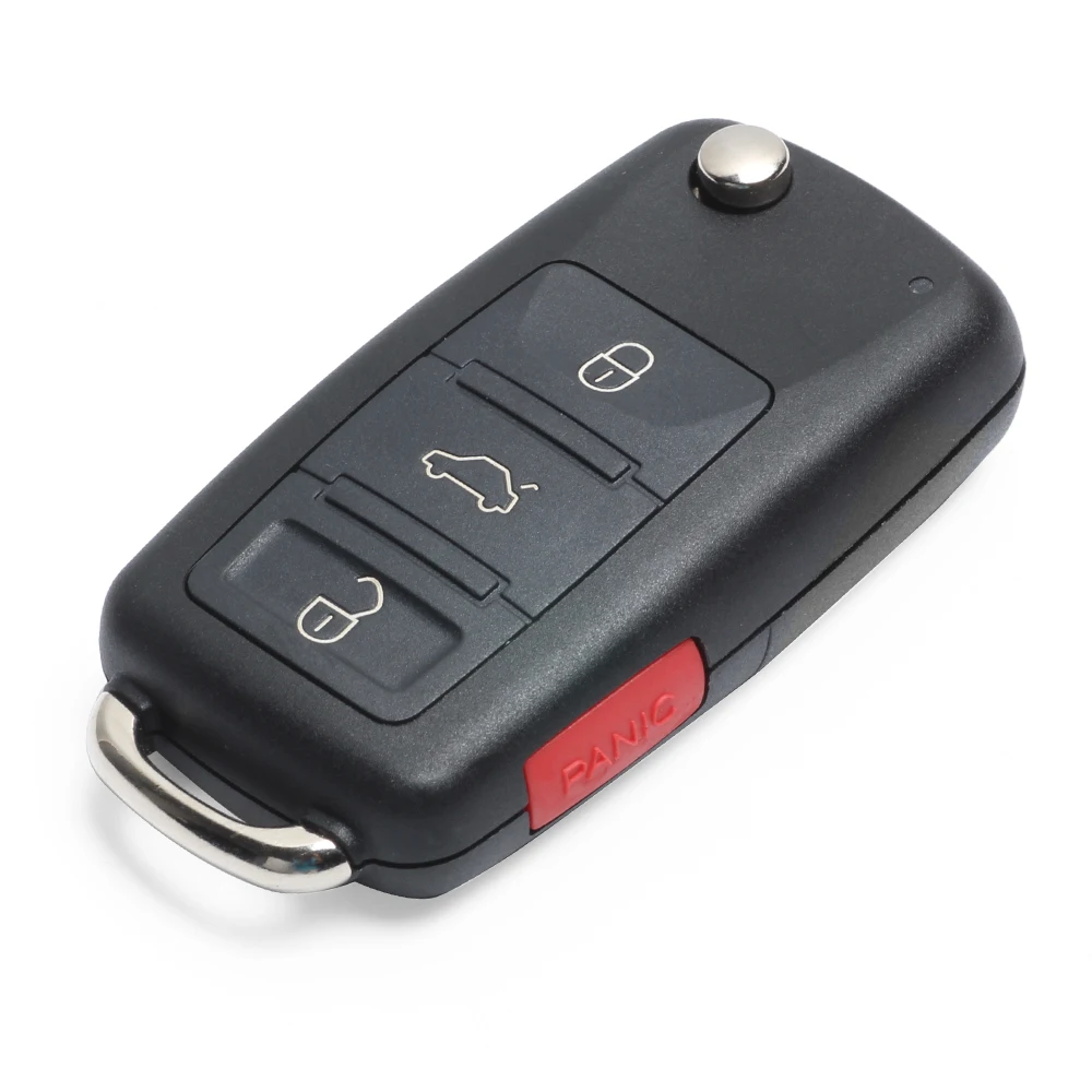 Keyecu Keyless-Go Flip Remote Car Key Fob ID46 for Volkswagen VW Touareg Phaeton 2002-2010 3D0 959 753 AG 3D0959753AG 5WK45031