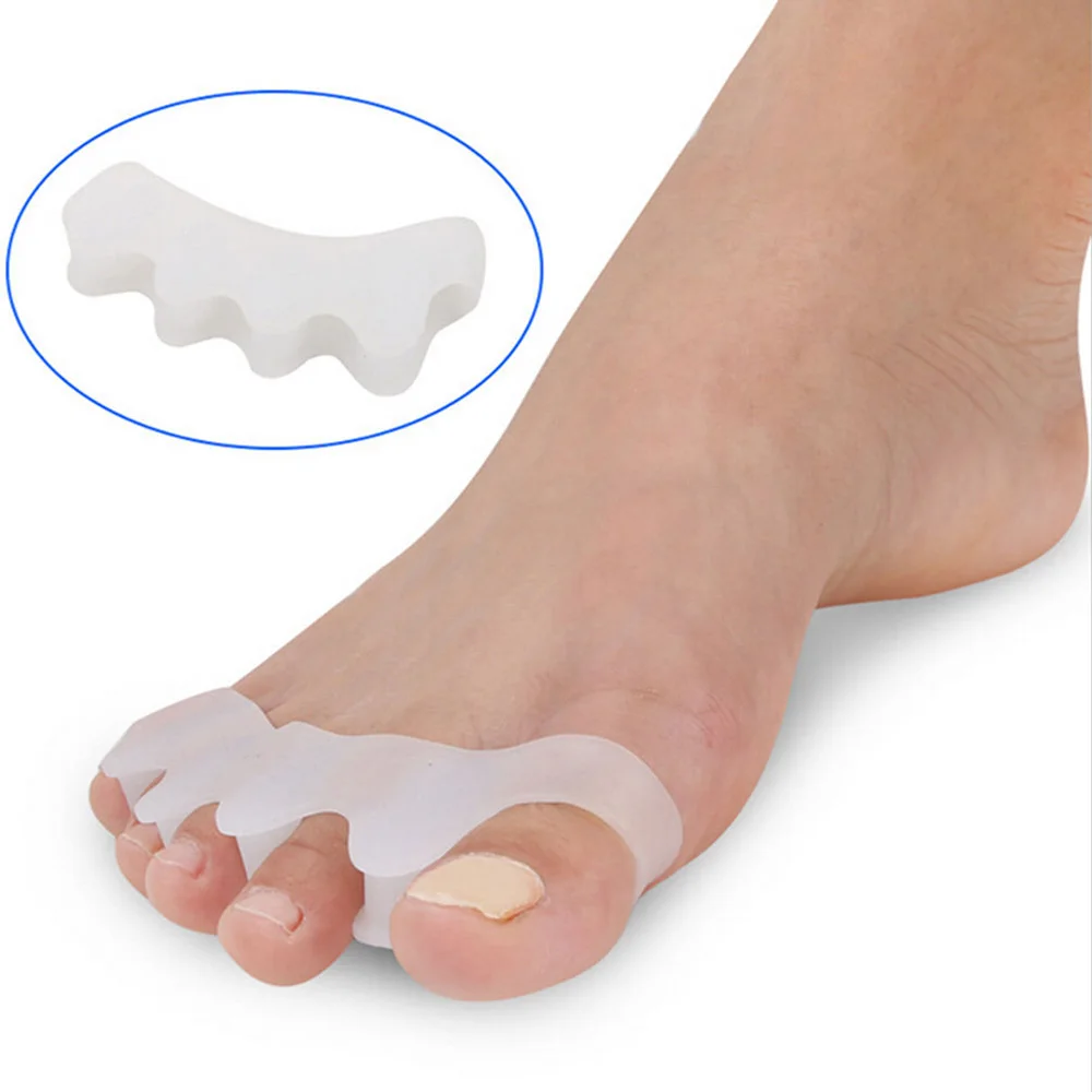 의료용 실리콘 젤 5 발가락 스플리터, 교정 엄지 외반 보호대, Bunion 조절기, Hallux 가드, 발 관리 용품, 1 쌍