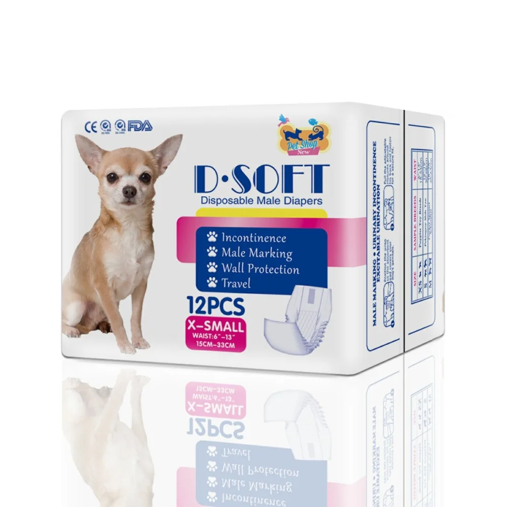 Pet Dog Diapers Disposable Male Dog Diapers New Super Absorbent Diapers for Dogs and Cats Dog Diapers Male Wraps Sanitary Pants