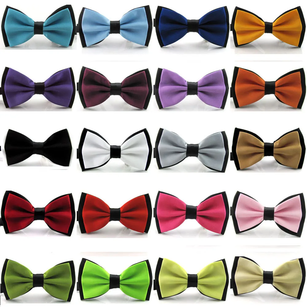 Men's Plain Satin Bow Tie Adjustable Wedding Tuxedo Mixed Color Bowtie Necktie BWTYY0510