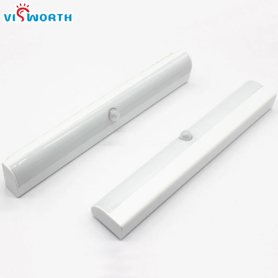 [VisWorth] Mini Intelligent Infrared Induction Sensor Lamp Wardrobe Wall Night Light Powered By 4*AAA Energy Saving Easy Install