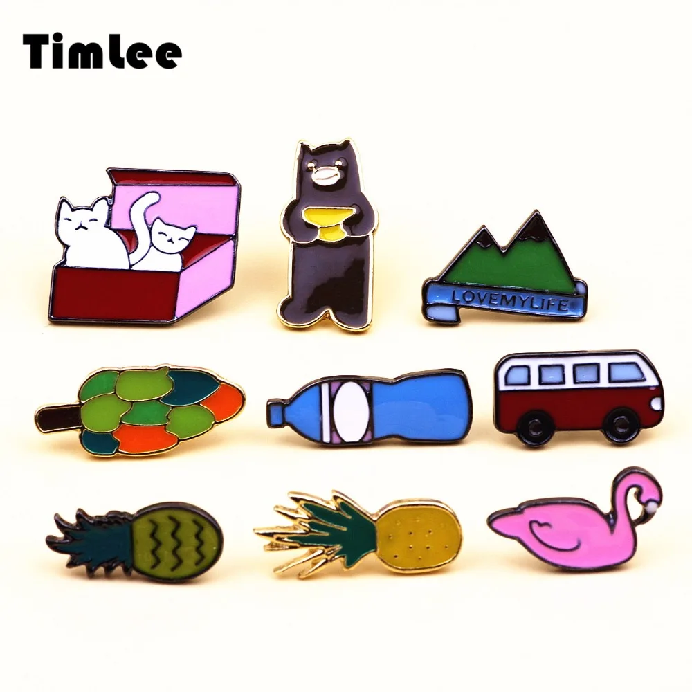 Timlee X126 Free Shipping Contracted Style Restoring Ancient Ways Cute Fuji Auto Cat Bear Brooch Fashion Jewelry Wholesale