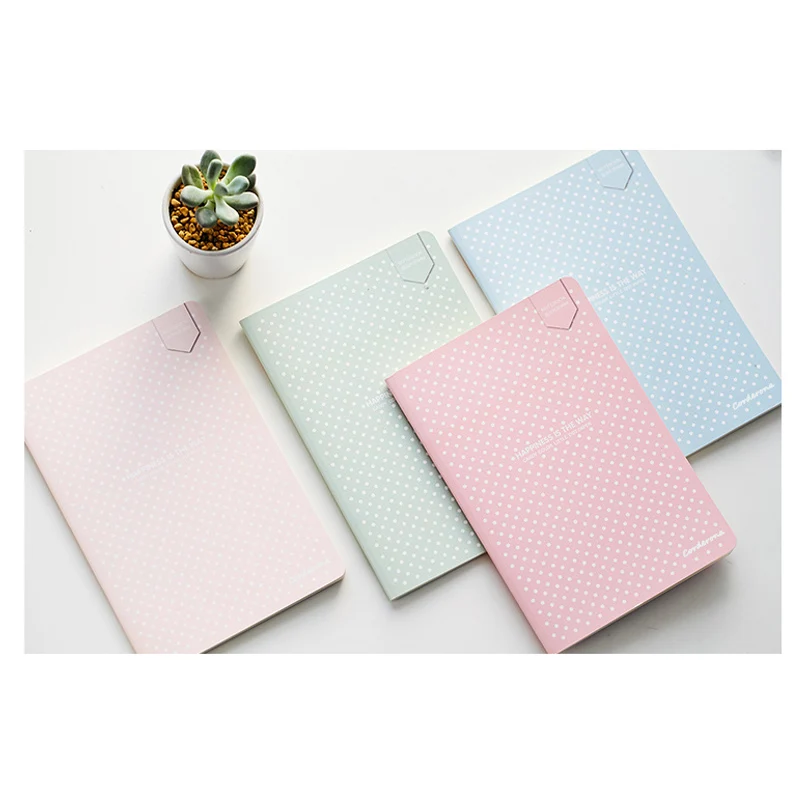 Cuaderno de notas con puntos de Color caramelo, diario A5, cubierta suave, planificador de viaje, cuaderno de bocetos, papelería