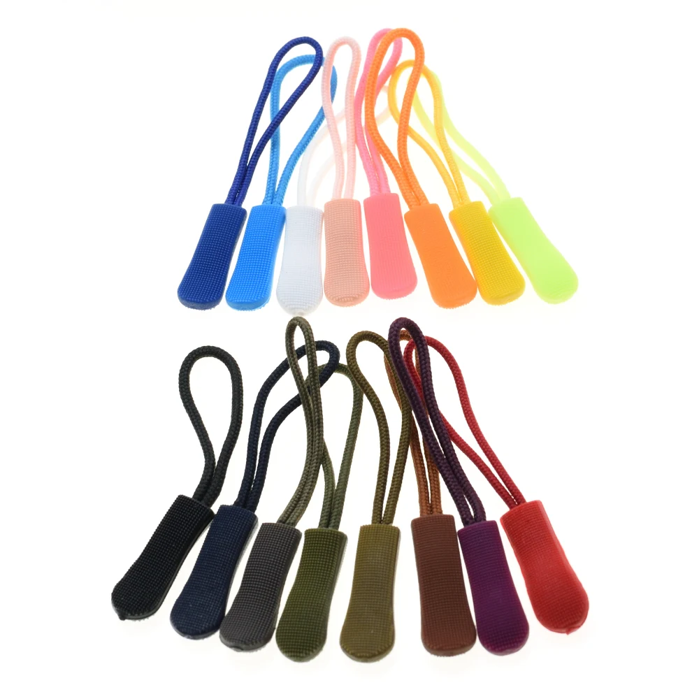 10 Pcs/Pack Mix Color Cord Zipper Pull Puller End Strap For Apparel Travel Bag Accessories