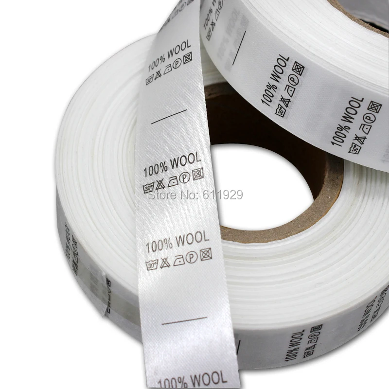 Free shipping customized silk care label/washing label/garment woven label/tag printing/clothing washable labels 1000 pcs a lot