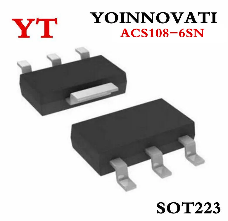 10PCS 100PCS ACS108-6SN-TR ACS108 TRIAC SENS GATE 600V 0.8A SOT223