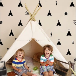 Teepee and Arrow decalcomanie da parete-Tee Pee adesivi murali in vinile Tribal Nursery Decor