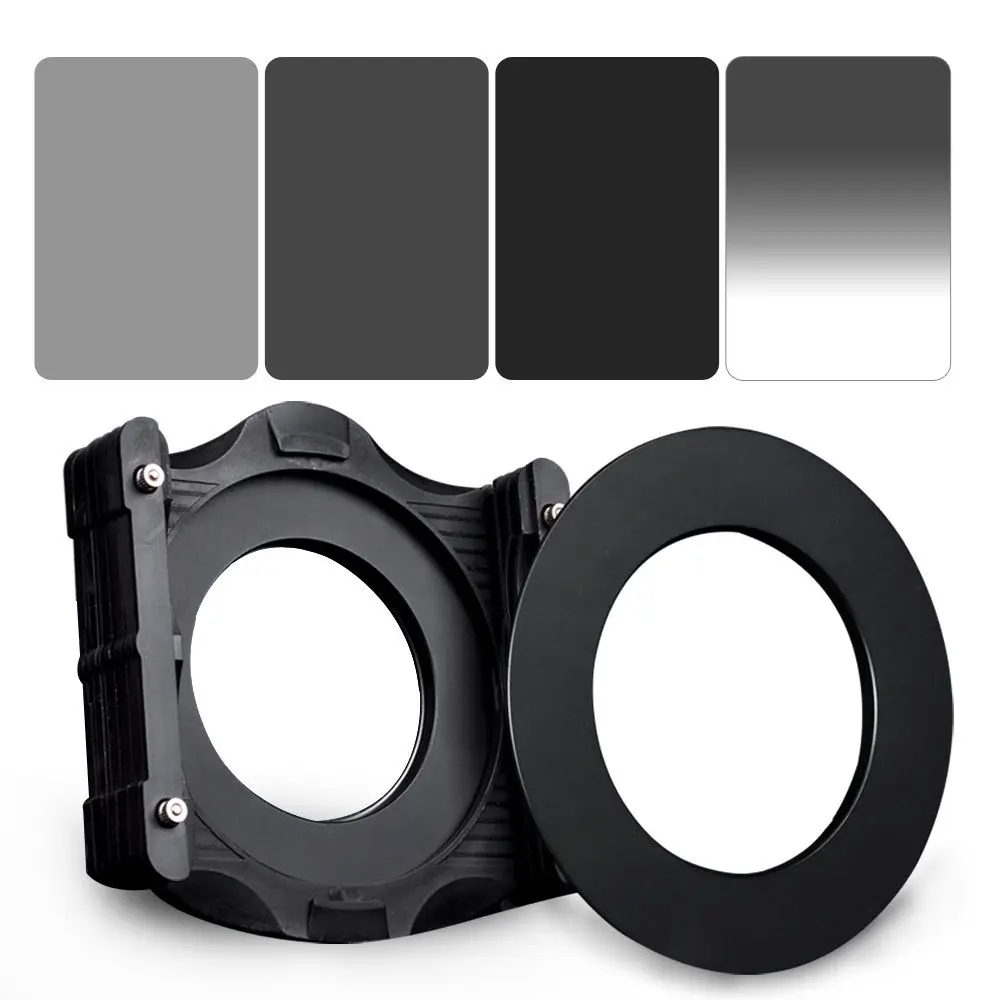 ZOMEI 6in1 Filter Kit 77mm Ring + Holder + 150x100mm Gradual ND4 + Full ND2+ND4+ND8 Neutral Density Square ND filter for Cokin Z